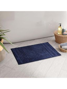 SPACES - Airsoft 1539 Gsm Polyester Plain Bath Mat Anti-Skid Navy Blue
