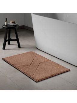 SPACES - Swift Flow Soft Polyester Small Bath Mat Craving Technique Dark Brown