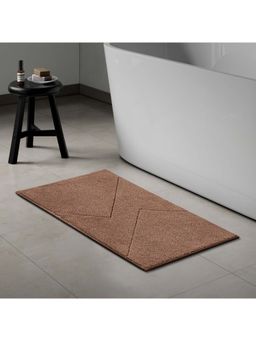 SPACES - Swift Flow Polyester Plain Bath Mat Anti-Skid Dark Brown