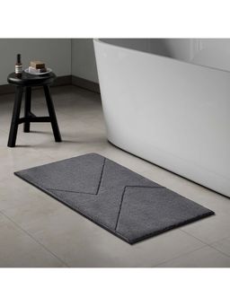 SPACES - Swift Flow Polyester Plain Bath Mat Anti-Skid Dark Grey
