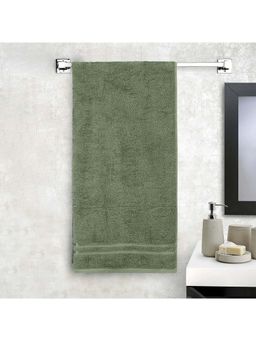 Welspun - Quick Dry 100% Cotton Dobby Weave Plain Bath Soft Green