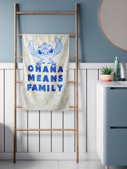 SPACES - Disney Stitched 100% Cotton Dobby Weave Smart Lifelong Print Kids Bath Towel Beige