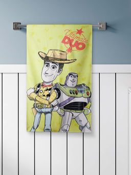 SPACES - Disney Toy Story 100% Cotton Dobby Weave Smart Lifelong Print Kids Bath Towel Light Yellow