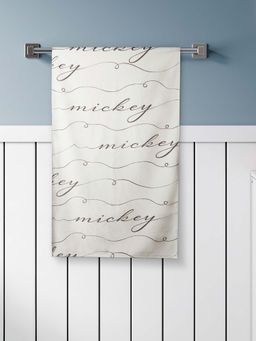 SPACES - Disney Mickey Group 100% Cotton Dobby Weave Smart Lifelong Print Kids Bath Towel Cream