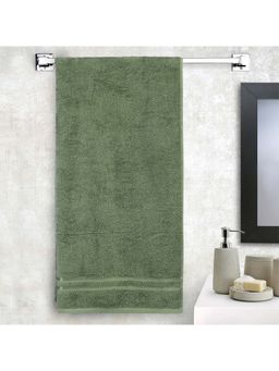Welspun - Quick Dry 100% Cotton Dobby Weave Plain Bath Towel Soft Green