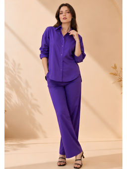 Lounge Dreams - Purple Purest Poplin Cotton Co-Ord (Set of 2)