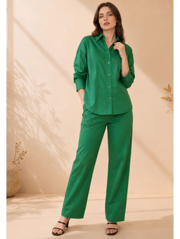 Lounge Dreams - Green Poplin Cotton Co-Ord Set