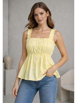 Lounge Dreams - Elactic Gathered Poplin Cotton Top
