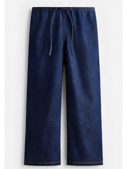 Lounge Dreams - Blue Solid Denim Comfortable Trouser