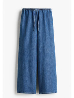 Lounge Dreams - Blue Solid Denim Comfortable Trouser