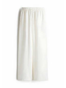 Lounge Dreams - Off White Solid Linen Blend Comfortable Trouser