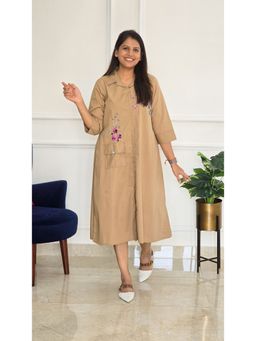 Pink Tree - Women'S Pure Cotton Woodland Petals Dress