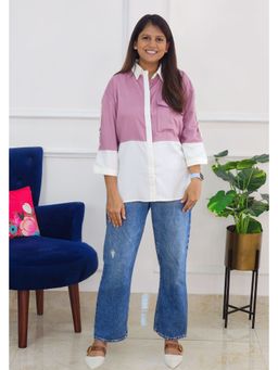 Pink Tree - Multi-Color Cotton Rich Colorblock Casual Shirt