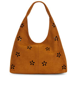8 Other Reasons - Slouchy Faux Suede Hobo Shoulder Bag Tan