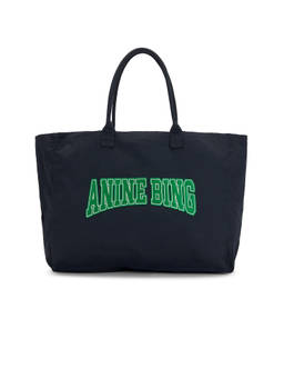 ANINE BING - Leo Cotton Canvas Tote Bag Black