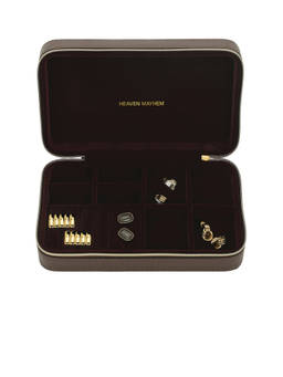 Heaven Mayhem - Travel Leather Jewelry Case Brown