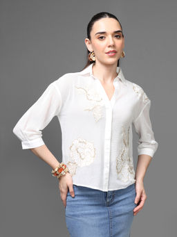 Kazo - Beige Laurel Shirt