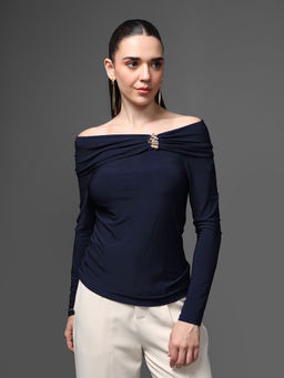 Kazo - Navy Blue Chulo Top