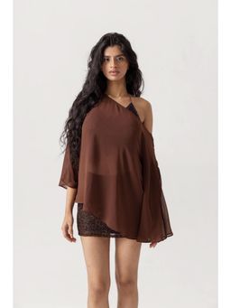 PAST MODERN - Brown Sasha Poncho Top