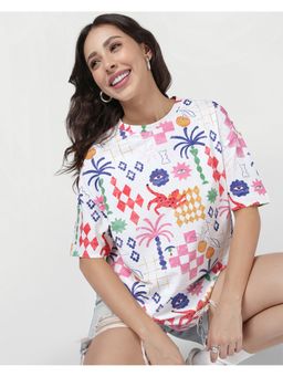 Bewakoof - Women Bright White Graphic Printed T-shirt