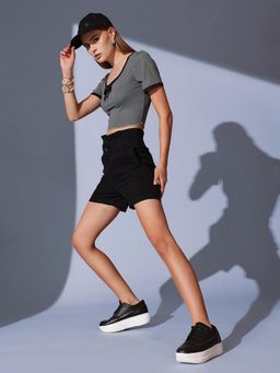 STREET 9 - Women Black Denim Short
