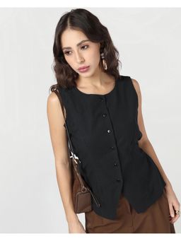 Bewakoof - Women Jet Black Waistcoat Top