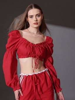 STREET 9 - Red Bralette Crop Top