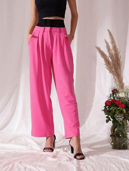 STREET 9 - Pink Double Waist Trouser