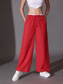 STREET 9 - Red Contrast waist Pant