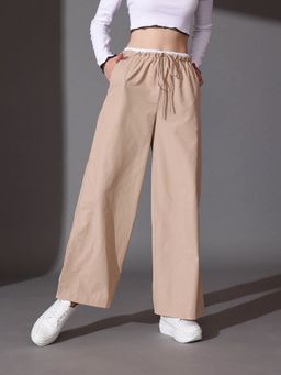 STREET 9 - Beige Contrast waist Pant