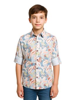 CHARCHIT - Boys Full Sleeves Floral Printed Casual Shirt