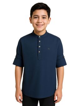 CHARCHIT - Boys Full Sleeves Solid Kurta Style Shirt