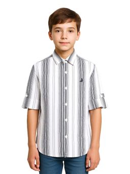 CHARCHIT - Boys Full Sleeves Vertical Striped Casual Shirt
