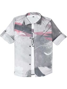 CHARCHIT - Boys Full Sleeves Printed Casual Shirt with T-Shirt