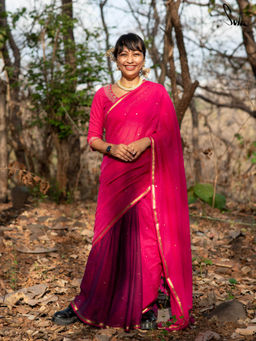 Suta - Pink Cotton Saree without Blouse Piece