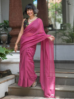 Suta - Pink Mul Cotton Saree without Blouse Piece