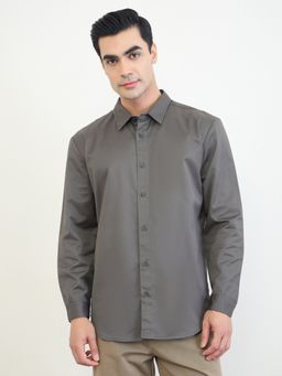 Styli - Men Regular Fit Full Sleeve Solid Cotton Blend Shirt