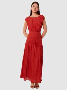 Forever New - Lila Crinkle Red Maxi Dress