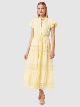 Forever New - Amy Lace Trim Yellow Midi Dress (Set of 2)