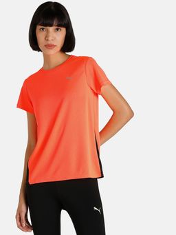 Puma - Favourite Short Sleeve Regular Fit Womens Running Orange T-Shirt