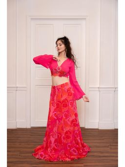 Lavina sippy - Applique Hand Work Fish Cut Lehenga with Choli