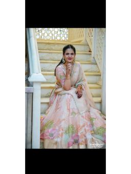Lavina sippy - Printed Organza Silk Lehenga with Hand Embroidered Choli and Dupatta
