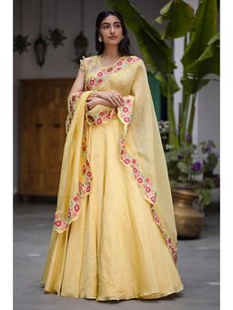CHHAYA MEHROTRA - Sunheri Yellow Embroidered Lehenga Set