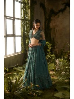 PARUL GANDHI - Mystic Moss Green Embellished Lehenga Set