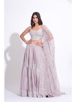 Shruti S - Silk Embroidered Lavender Lehenga With Blouse And Dupatta