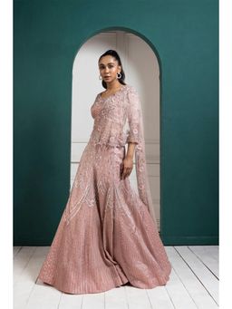 SMRITI - Rose Gold Sparkle Lehenga And Blouse With Dupatta