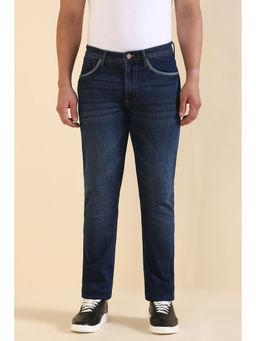 Allen Solly - Men Navy Blue Regular Fit Light Wash Jeans