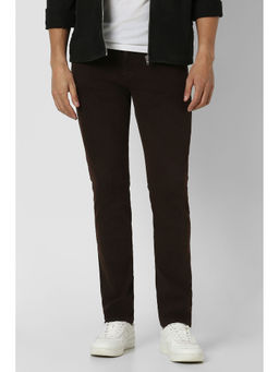 Van Heusen - Men Dark Brown Wash Slim Fit Jeans