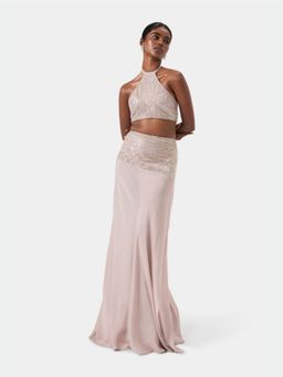 BEYOND - Pink Embellished Maxi Skirt