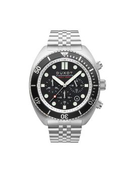 Duxot - Tortuga Chronograph Uni-Directional Black Round Dial Mens Watch - Dx-2027-11